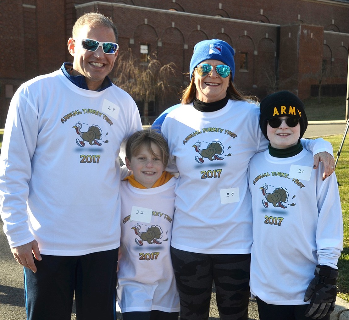 The Feist family of Rye Brook all took part in the Turkey Trot. They are Jeff, Lauren, Trevor, 8, and Wyatt, 10. Jeff works for Arctic Mechanical which was the lead sponsor of the event.