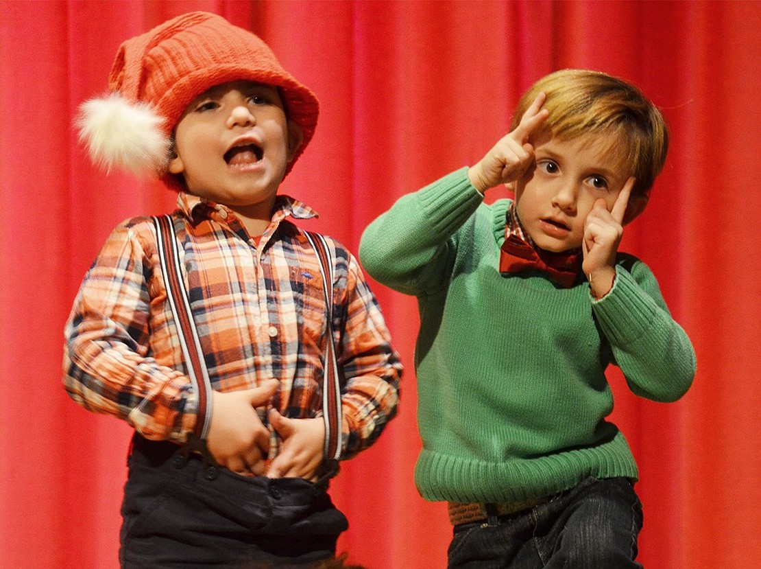 Four-year-olds Matteo Marzani (left) and Gaston Tarnovsky have some cool dance moves in their repertoire.
