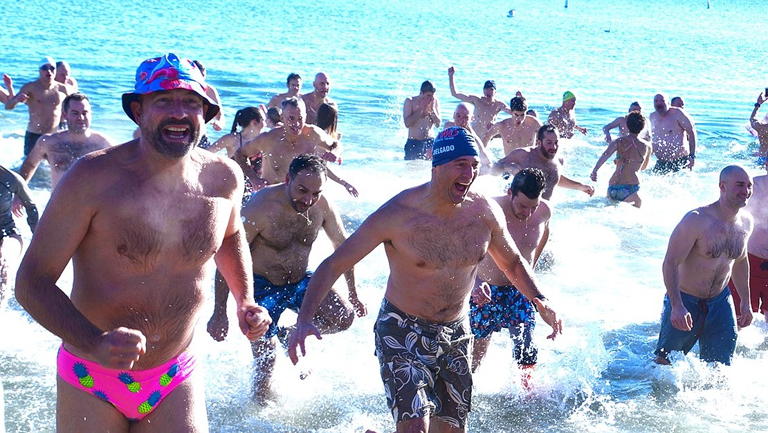 After a few seconds, most participants are ready to turn around and book it out of the water. 