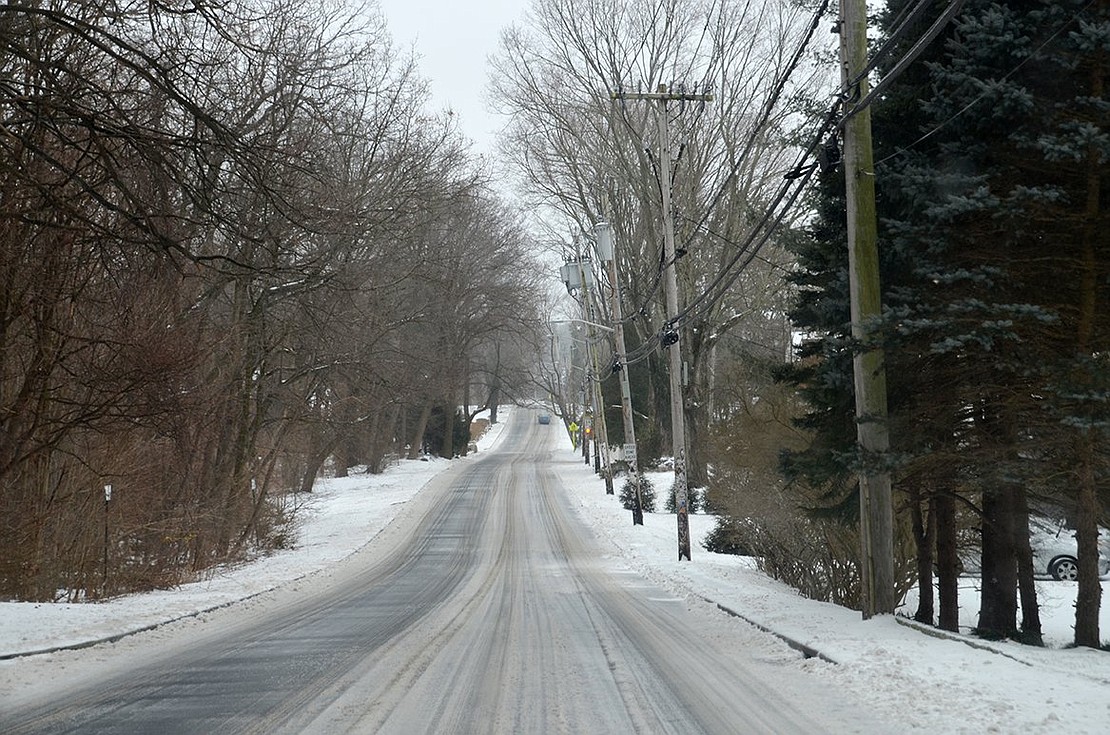 Looking down North Ridge Street toward Ridge Street School on Tuesday. Jananne Abel|Westmore News 