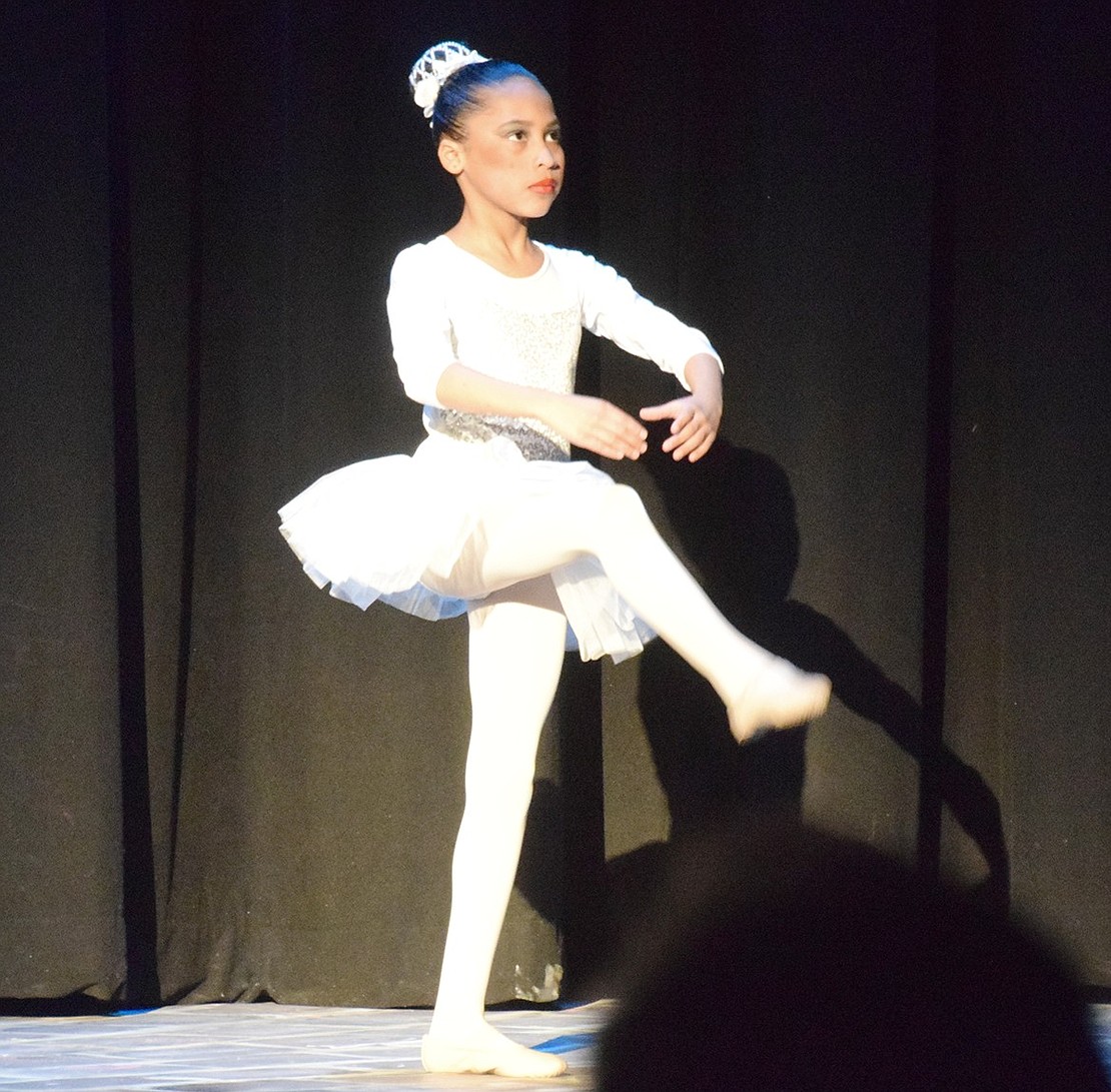 Fourth-grader Mariah Porter remains focused during a portion of the Rye Brook Danse Ensemble’s original ballet performance.