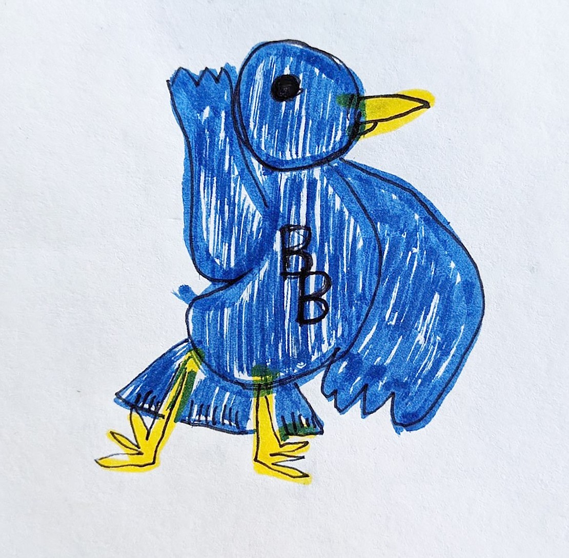 Ridge Street School first-grader Sakura Murray’s bluebird, a tribute to her school’s mascot, waves hello. Courtesy of Naoko Murray 