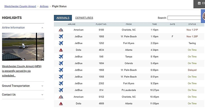 Delta Airlines returns to HPN 