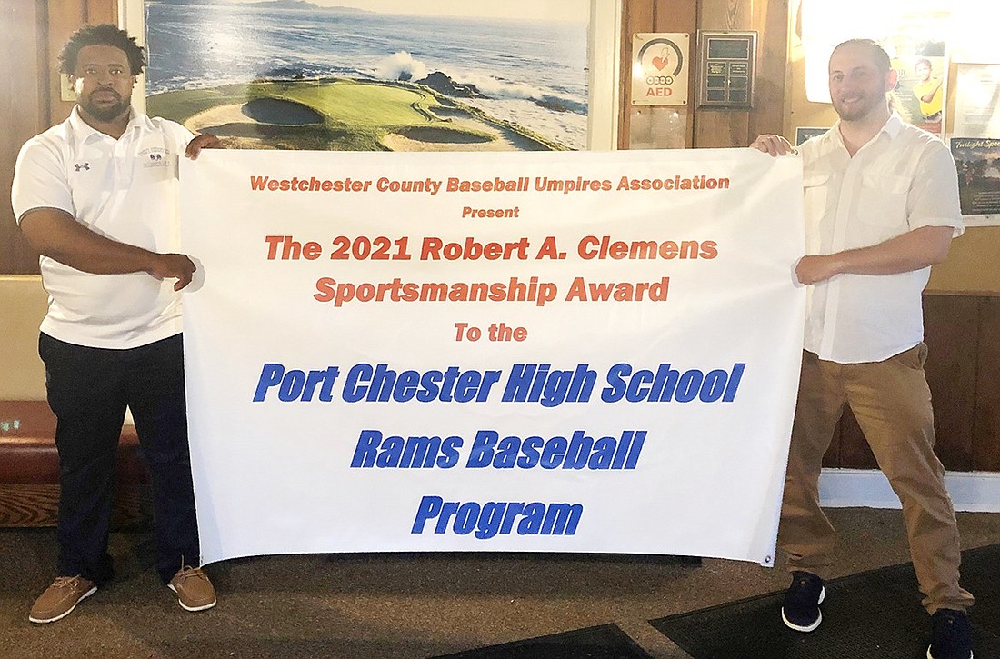 Westchester umps give Rams the Clemens Award for sportsmanship in a Port Chester baseball first 