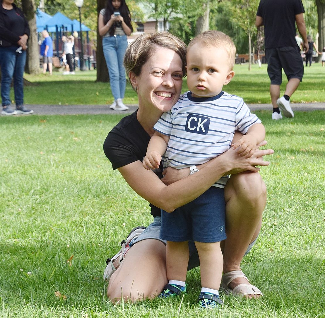 Willett Avenue resident Alla Abramyan brings her 1-year-old son Arthur out to Lyon Park for some quality family time with fun activities.