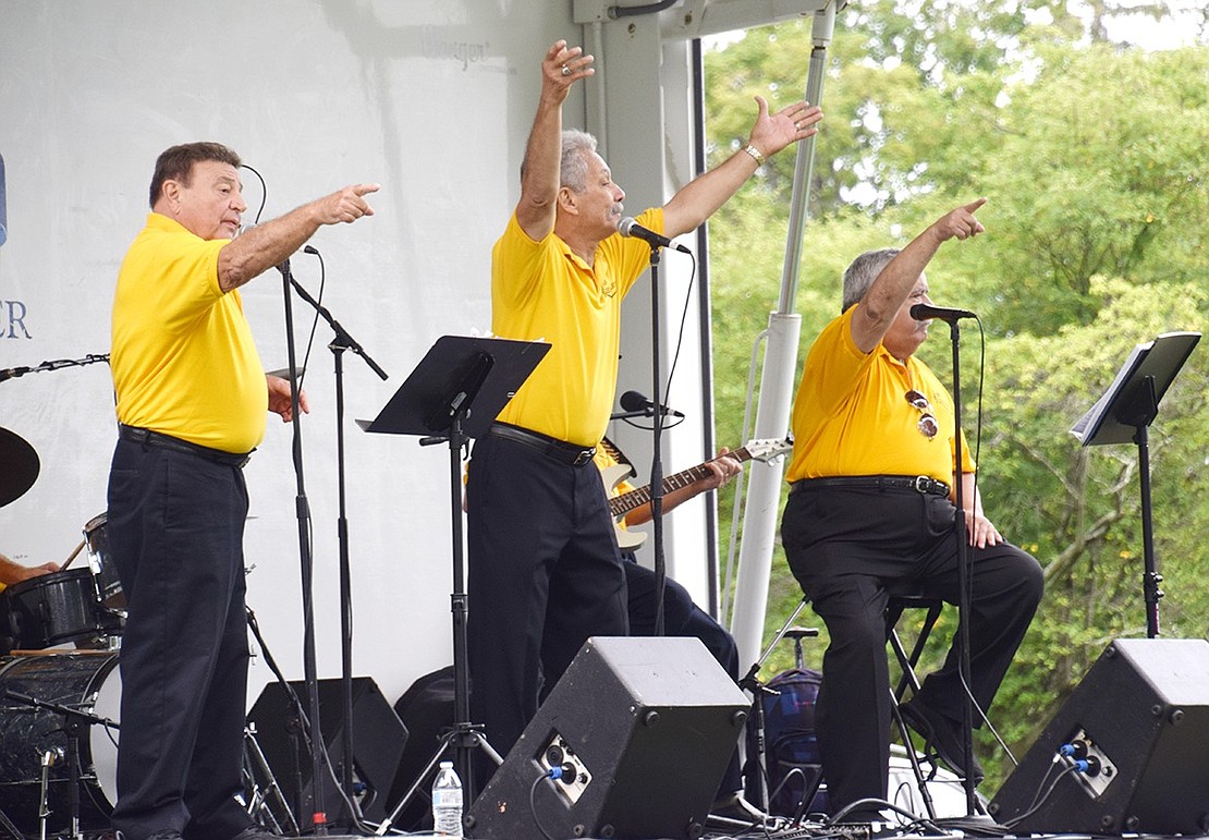 The Bel-Aires, a Port Chester Day entertainment classic, cue the crowd to sing along to their tunes from the 50s and 60s.