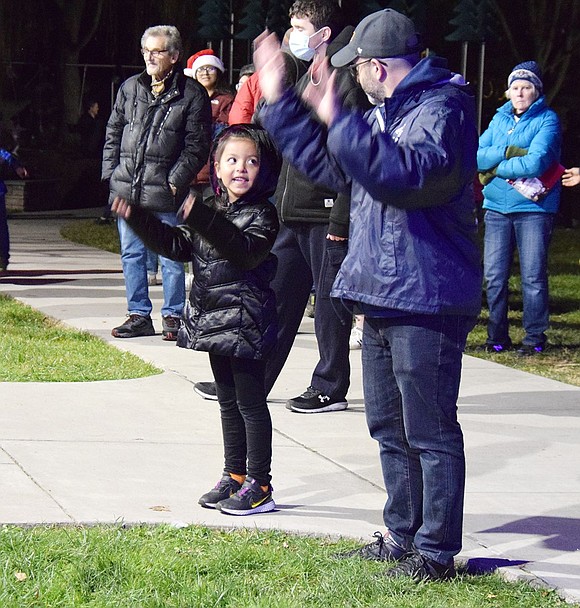 Port Chester High School band director Mike Miceli needed a little help conducting, and Park Avenue Elementary School first-grader Arinna Romero’s eyes lit up when she was asked for assistance.