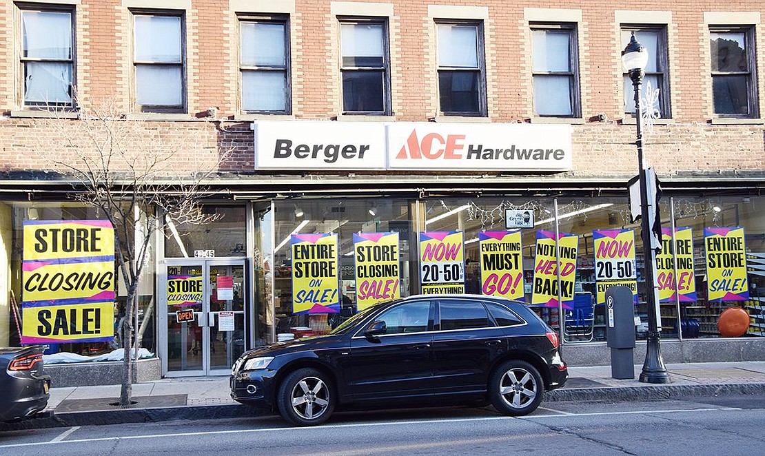 Berger Ace Hardware at 43 N. Main St. is on the way out to make way for a 6-story mixed use building that will run from 27-45 N. Main and also include 28 Adee St. It will comprise retail and restaurant space on the first floor, 203 residential units, co-working space, a rebuilt area for Human Development Services, structured off-street parking and bike storage. Berger will be closing sometime in February.