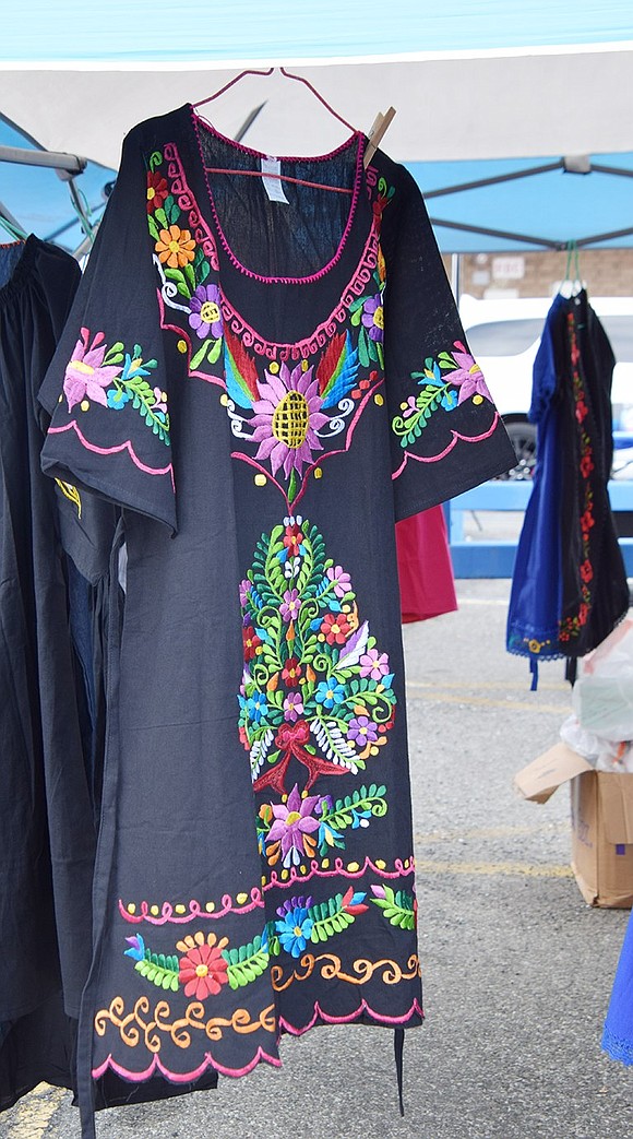 A colorfully embroidered dress from Mexico.