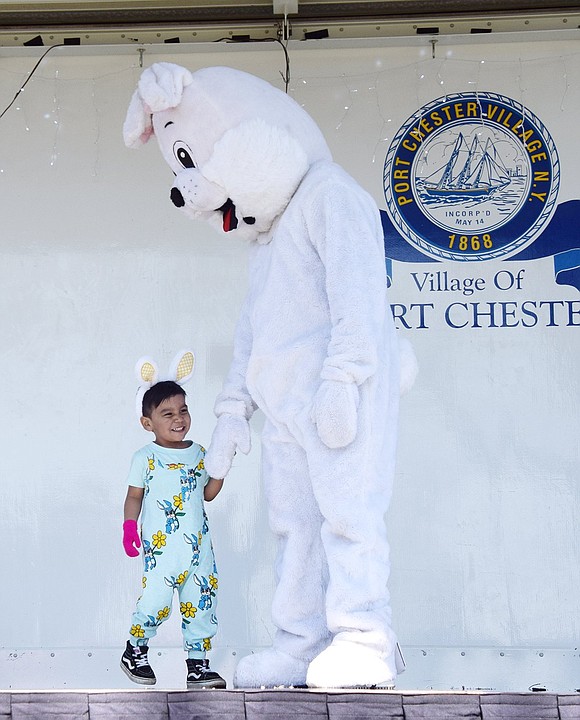 Imitation is flattery, as they say. Dressed to impress, White Plains 3-year-old Aidan Cardoso was initially hesitant about meeting the Easter Bunny, but he’s clearly happy to have overcome his fear.