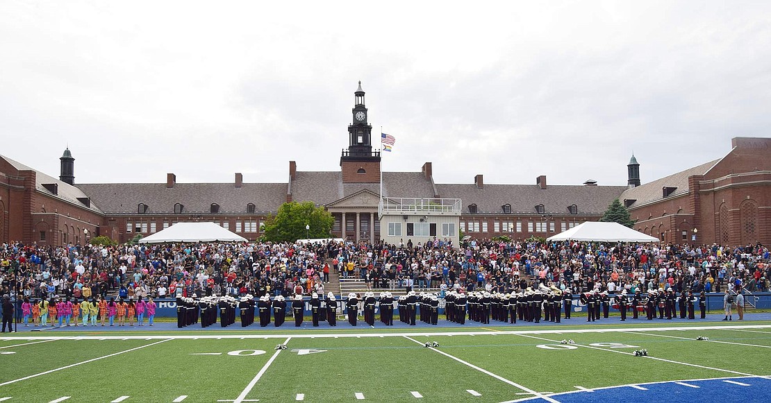 The stands at Port Chester High School’s John Ryan Stadium were packed on Tuesday, June 7 for a Port Chester School District tradition—the first Band Night in three years showcasing the spirit squads of the four elementary schools and the bands of all six schools in the district.