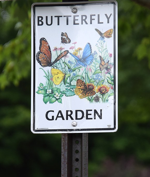 The native plantings in the garden are designed to attract butterflies. Filler and color were added to beautify the patch, which was originally planted last year.