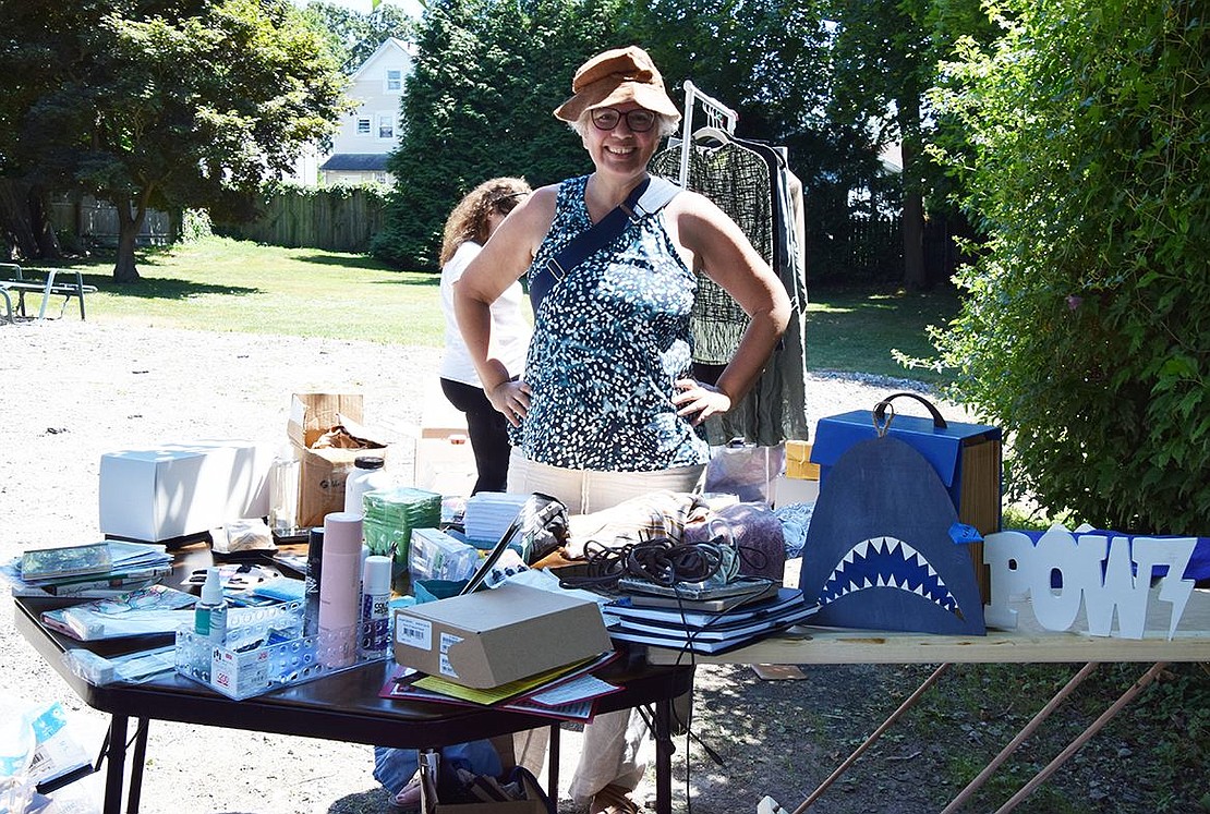 Tanya Trivizas of Port Chester set up a station behind 62 Bowman Ave. to sell clothing and various other items. “I did pretty well,” she said.