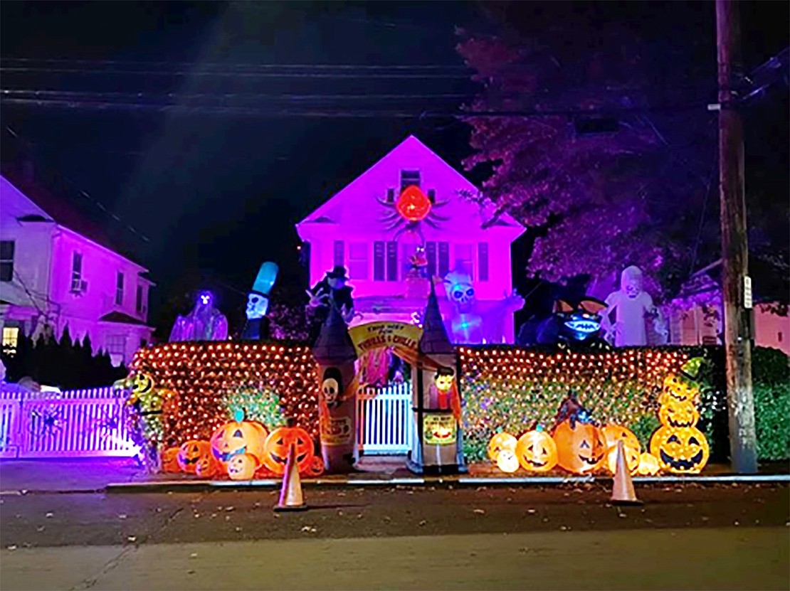 The Village of Rye Brook held a Halloween Home Decorating Contest the week before the holiday. Fourteen residents participated and seven judges went around on their own and submitted their votes which were tallied to come up with seven winners.  Scariest 1st Place: 81 Hillcrest Ave. (Alfaro)