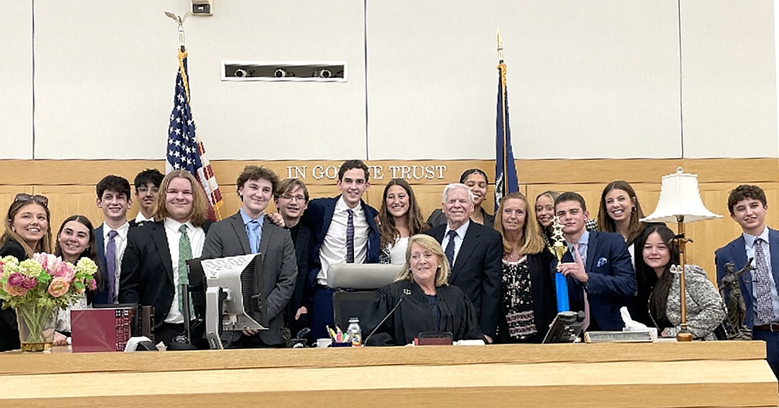 Rita Gianfrancesco says farewell to Blind Brook Mock Trial team 